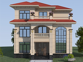 12×12米 三層歐式別墅  占地152.8平方 編號(hào)3258